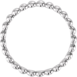 14K White Gold 2.5 mm Beaded Stackable Ring