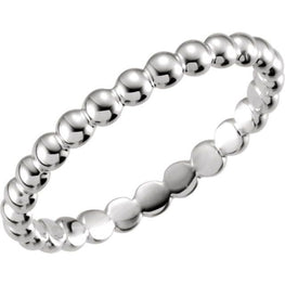Sterling Silver 2.5 mm Beaded Stackable Ring