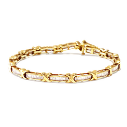 14k Yellow Gold Diamond Tennis Bracelet