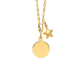 14K Gold Small Star Engravable Necklace