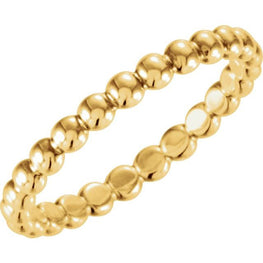 Yellow Gold 2.5 mm Beaded Stackable Ring