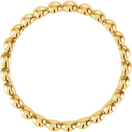 Yellow Gold 2.5 mm Beaded Stackable Ring