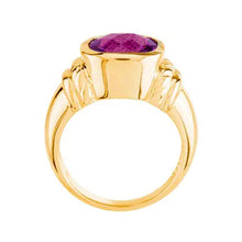 14K Yellow Gold Cushion Statement Amethyst Ring