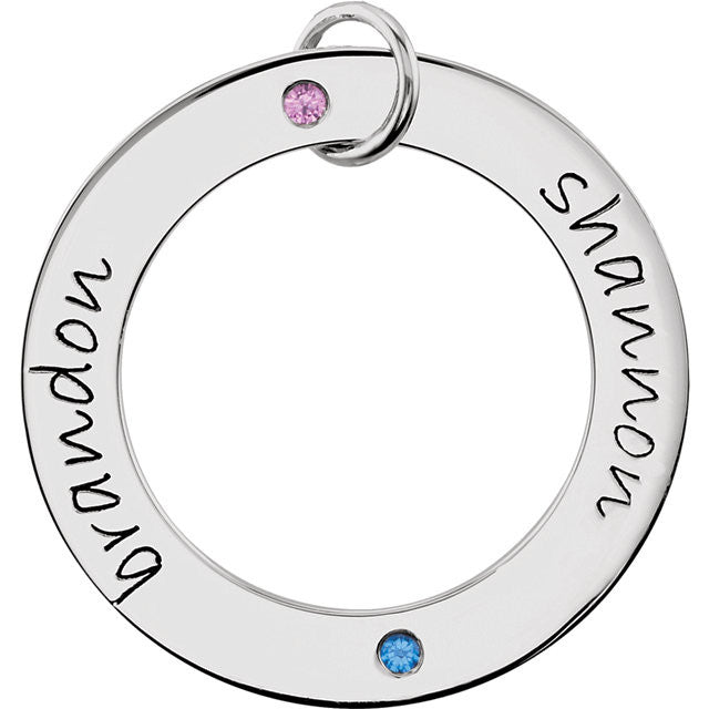 Sterling Silver Posh Mommy® Engravable Loop Pendant