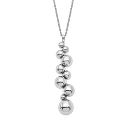 Leslie's Sterling Silver Polished Beaded Dangle Necklace