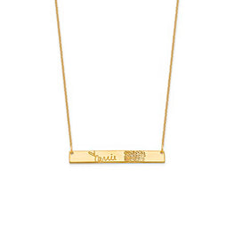 14K Yellow Gold Signature and Fingerprint Necklace