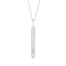 14K Gold .03 CTW Diamond Engravable Bar