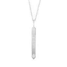 14K White Gold .03 CTW Diamond Engravable Bar