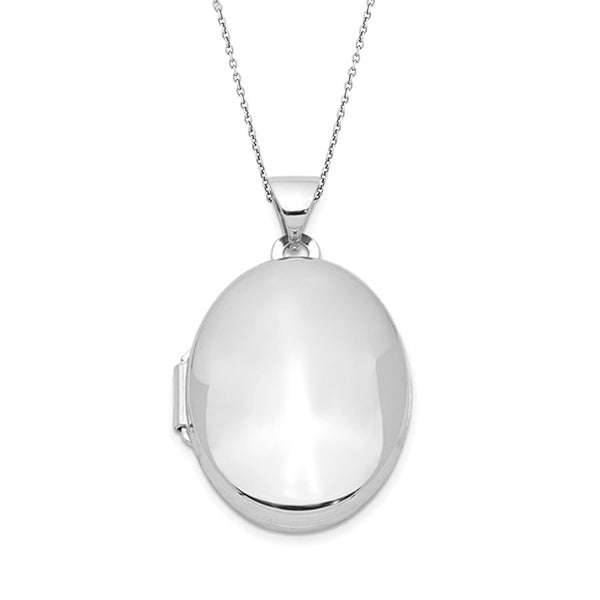 Large Sterling Silver Oval Locket Pendant