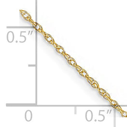22 In - 14k Yellow Gold .7 mm Cable Rope Chain