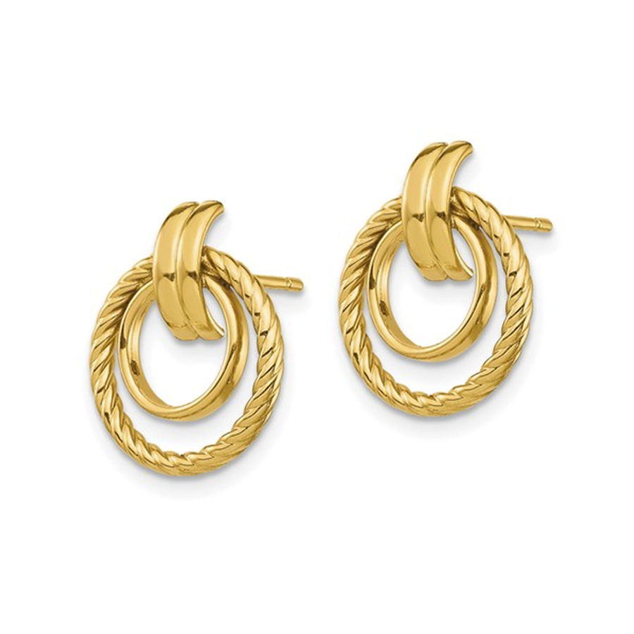 14K Yellow Gold Love Knot Earrings