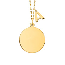 14K Sisterhood Gold Round Engravable Necklace
