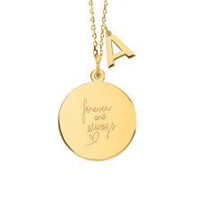 14K Gold Round Engravable Necklace