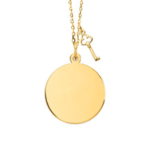Mom 14K Gold Round Engravable Necklace