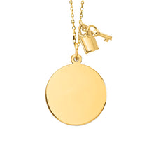 Mom 14K Gold Round Engravable Necklace