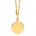 14K Gold Small Circle Engravable Necklace