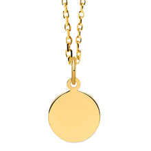 14K Gold Small Circle Engravable Necklace