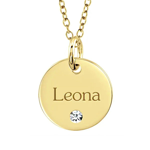 14K Yellow Gold 15.88 mm Posh Mommy® Engravable Large Disc