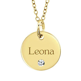 14K Yellow Gold 15.88 mm Posh Mommy® Engravable Large Disc