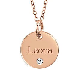 14K Rose 15.88 mm Posh Mommy® Engravable Large Disc Pendant