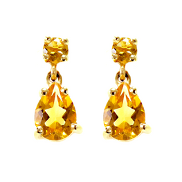 SPECIAL ORDER - 14K Yellow Gold Pear Shape Citrine Earrings