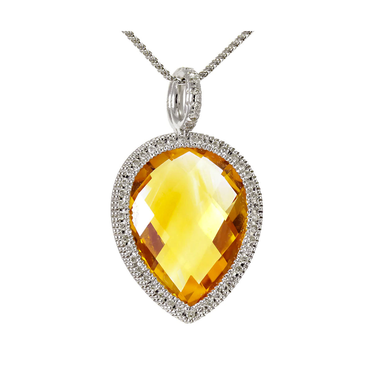 14K Gold Reversible Pear Shape Citrine