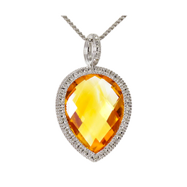 14K Gold Reversible Pear Shape Citrine