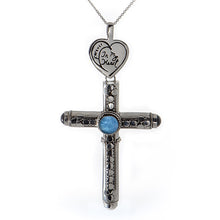 Handmade Sterling Silver Cross Pendant with Choice of Gemstones