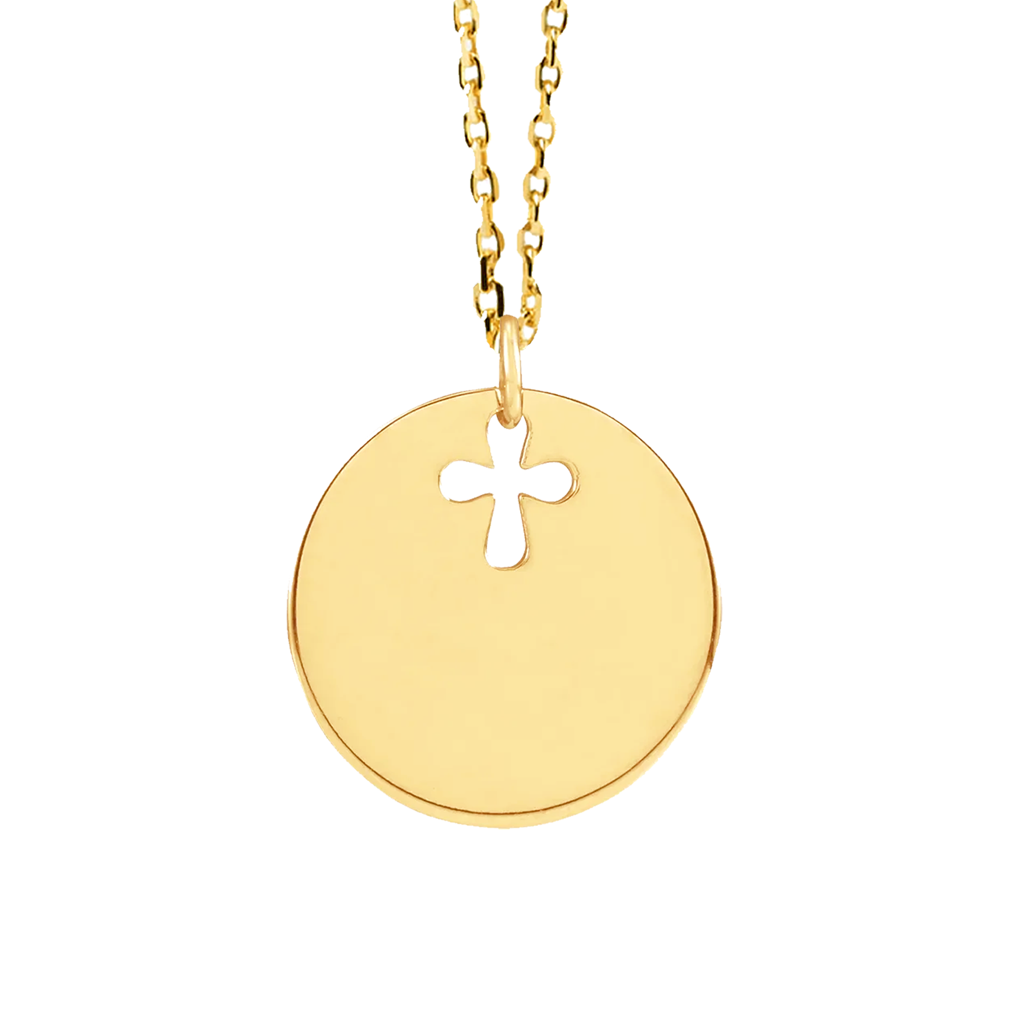 Mom 14K Gold Cross Engravable Necklace