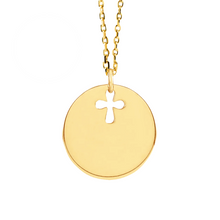 Mom 14K Gold Cross Engravable Necklace