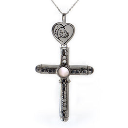 Handmade Sterling Silver Cross Pendant with Choice of Gemstones