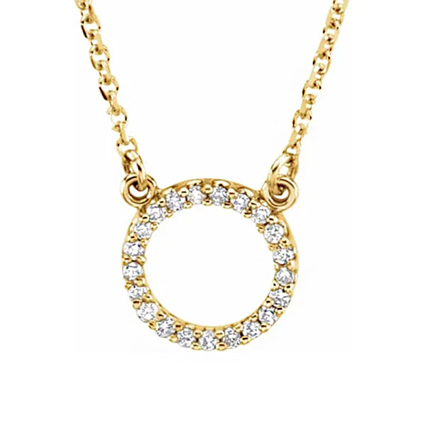 14K White 1/10 CTW Diamond Circle 16" Necklace