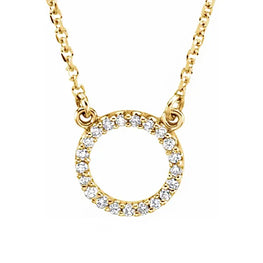 14K Yellow 1/10 CTW Diamond Circle 16" Necklace