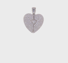 Sterling Silver Zirconia Opening Heart Pendant