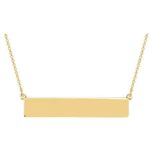 14K Rose Gold Engravable Bar Necklace