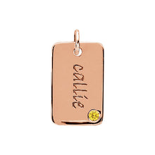 14K Gold 16x10mm Posh Mommy® Engravable Mini Dog Tag Pendant Mounting