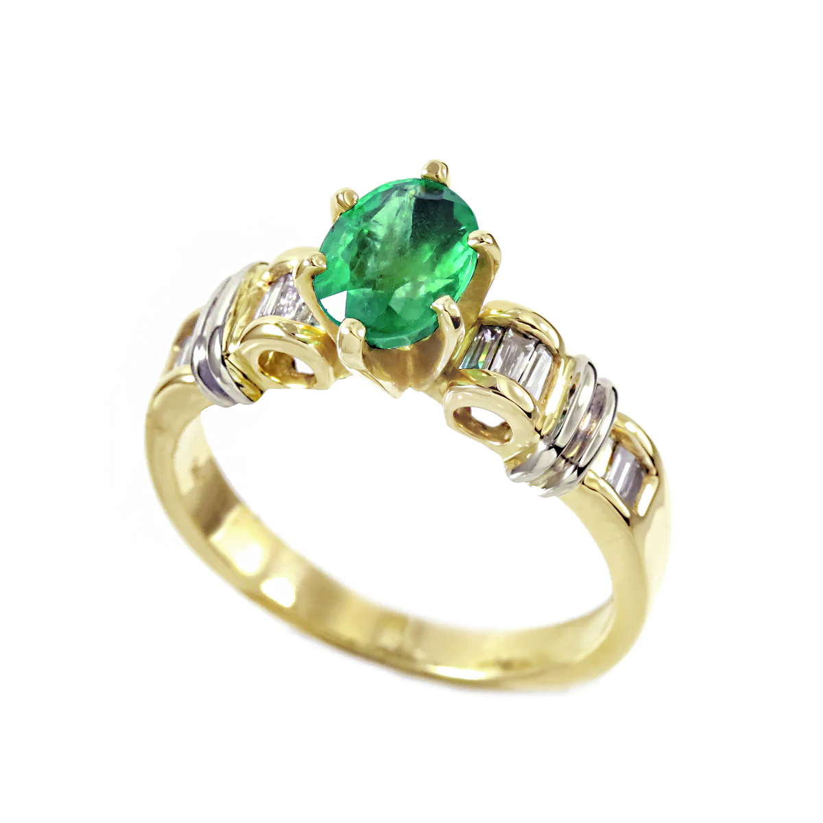 SPECIAL ORDER - 14k Yellow Gold Oval Emerald & Diamond Ring