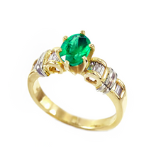 SPECIAL ORDER - 14k Yellow Gold Oval Emerald & Diamond Ring