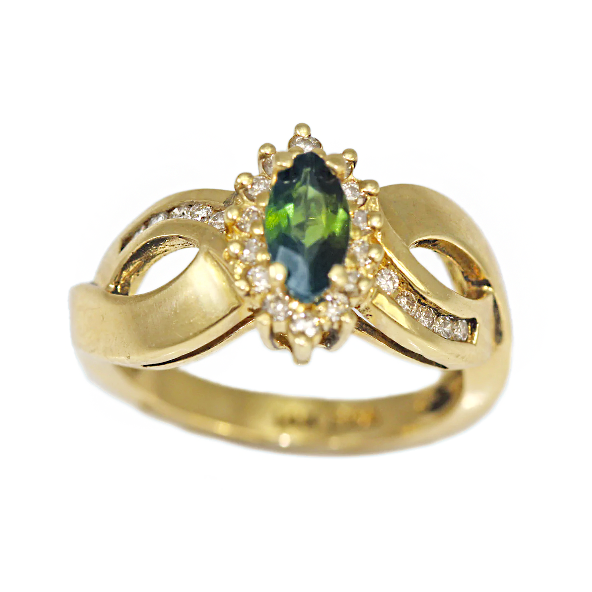 SPECIAL ORDER - 14K Yellow Gold Marquise Emerald and Diamond Ring