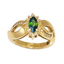 SPECIAL ORDER - 14K Yellow Gold Marquise Emerald and Diamond Ring