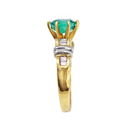 SPECIAL ORDER - 14k Yellow Gold Oval Emerald & Diamond Ring