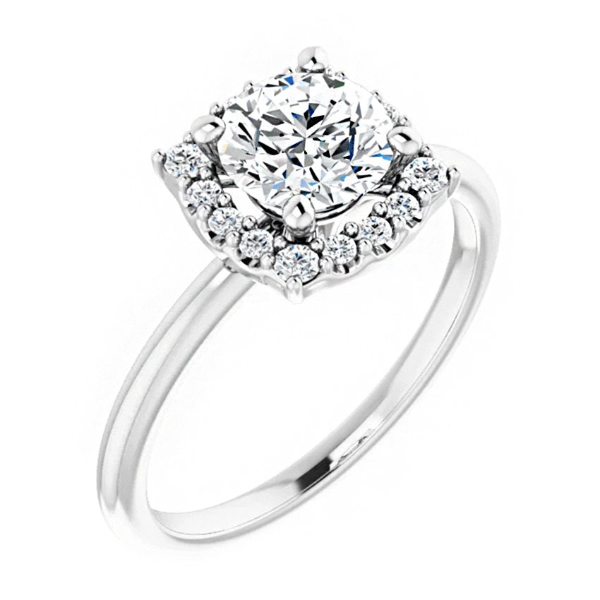 14K White Gold 6.5 mm Round 1/6 CTW Diamond Halo Engagement Ring