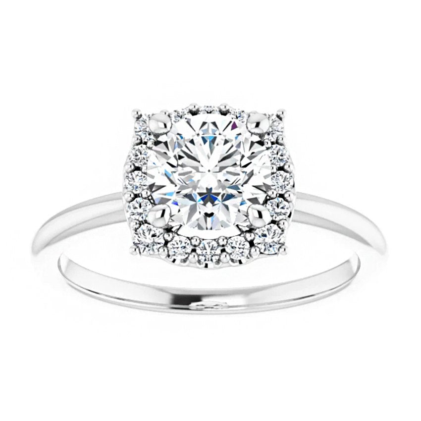 14K White Gold 6.5 mm Round 1/6 CTW Diamond Halo Engagement Ring