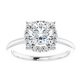 14K White Gold 6.5 mm Round 1/6 CTW Diamond Halo Engagement Ring