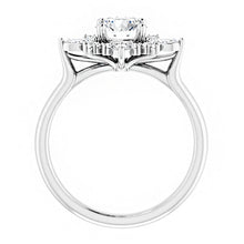 14K White Gold 6.5 mm Round Moissanite Engagement Ring