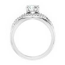 18K White Gold 6.5 mm Diamond Halo Engagement Ring
