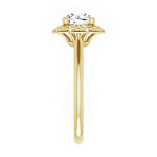 14K Yellow Gold 6.5 mm Round Engagement Ring