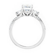 14K White Gold 8x6 mm Moissanite Engagement Ring