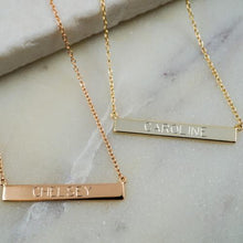 14K White Gold Engravable Bar Necklace