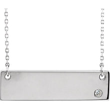 14K White Gold .025 CTW Bar